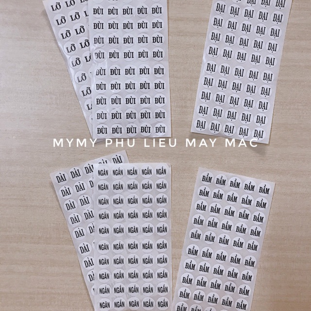 Decal size dán chữ Đại Lửng Lỡ Dài Ngắn Đầm