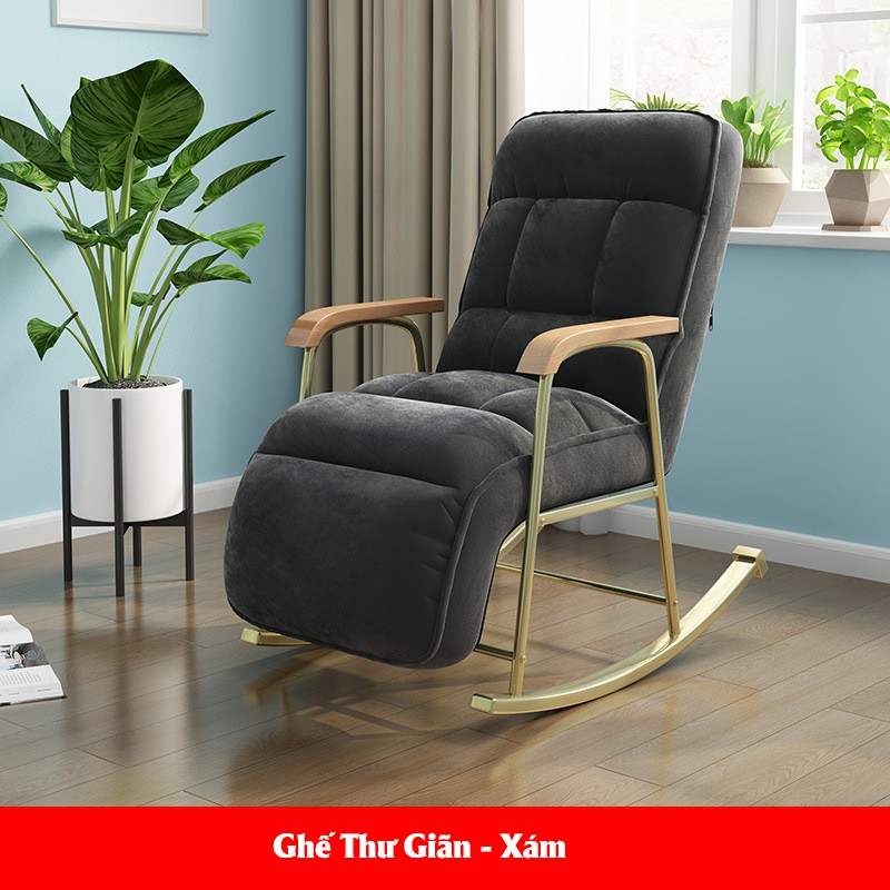 (có video + ảnh thật) Ghế sofa thư giãn bập bênh khung kim loại cao cấp BETA HOME B001