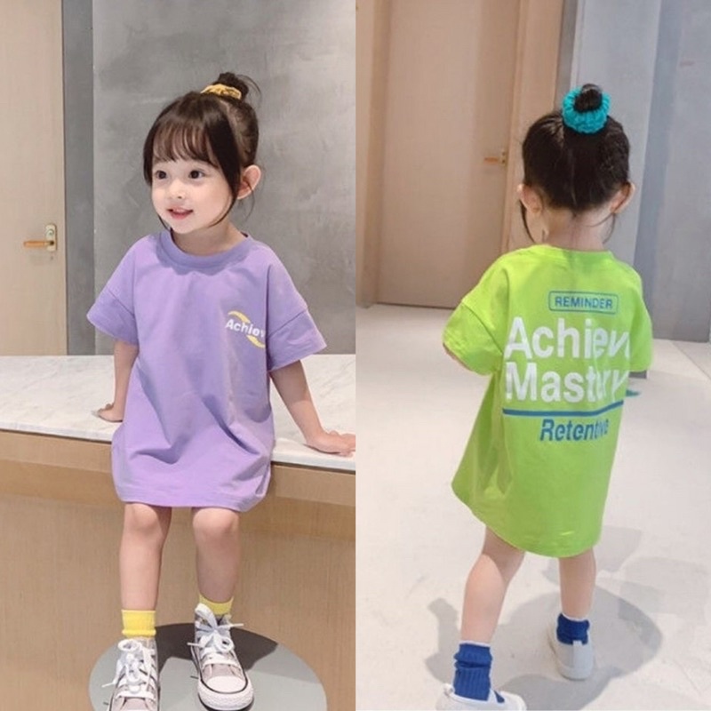 Váy áo thun cho bé cá tính thời trang màu hot trend