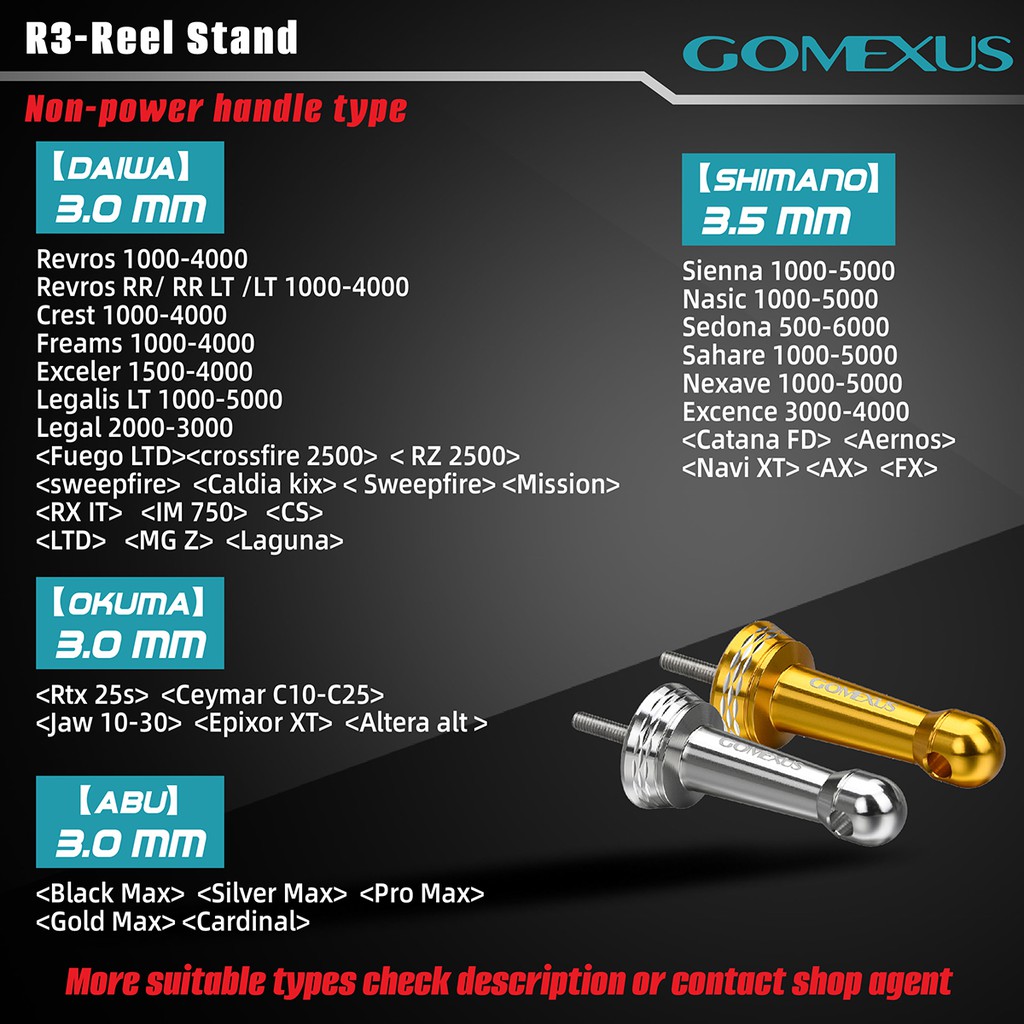 Gomexus 42mm Non-Power Handle Reel Stand protect for Shimano Daiwa Abu Okuma fishing reel  1000-5000 R3