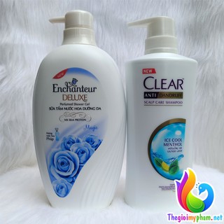 Combo Sữa Tắm Enchanteur Magic 650g + Dầu Gội Clear Bạc Hà Thái 400g