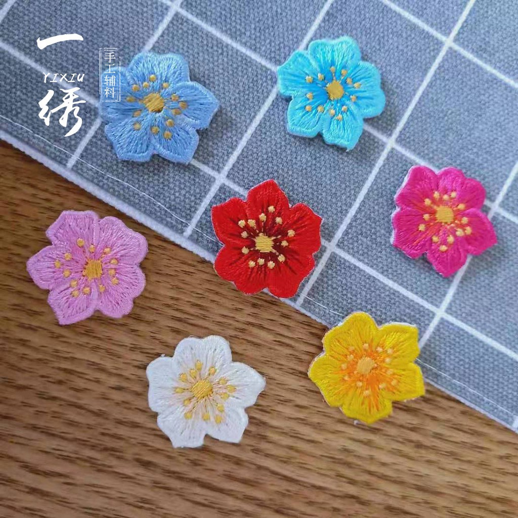 Spot sale 3 packs-color flower embroidery cloth patch clothes hole patch jeans decoration down jacket embroidered applique