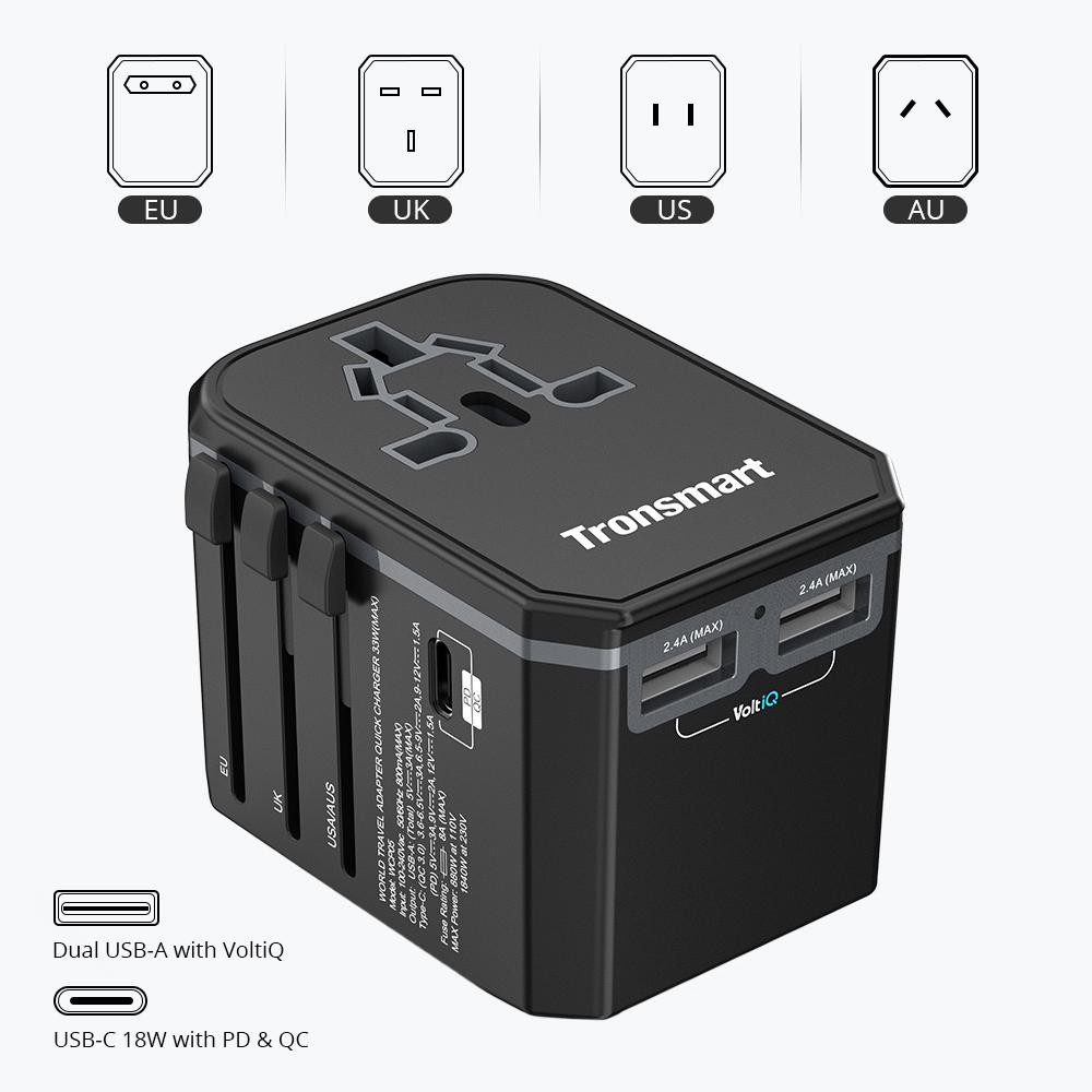 Củ Sạc Nhanh Chuyển Đổi Đa Năng Tronsmart WCP05 , Sạc Nhanh QC 3.0, PD - HÀNG CHÍNH HÃNG