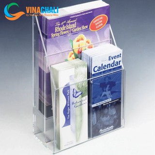 Kệ Đựng Tờ Rơi Treo Tường Mica A4 A5 2 Tầng