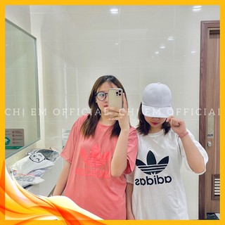 [QUÀ TẶNG KHẨU TRANG CHO ĐƠN TỪ 1K] Áo thun -adidas 🦋UNISEX 🦋 Áo thun form rộng tay lỡ hai màu trắng hồng 1hitshop AP01