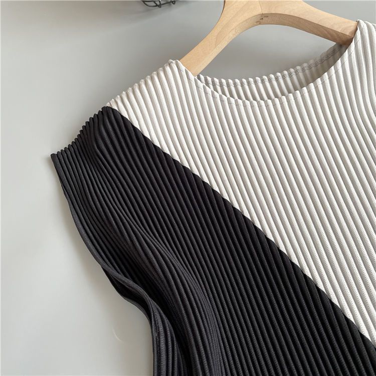 Áo Thun Không Tay Xếp Ly Nhẹ Nhàng Phong Cách Mới Mùa Hè 2022