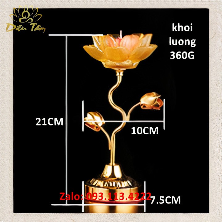 Đế nến cốc đựng nến hình hoa sen cao 21cm