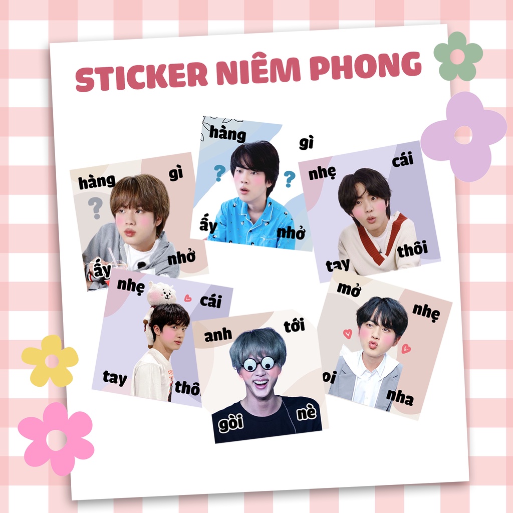 Sticker niêm phong gói hàng BTS meme có chữ tiếng Việt siêu cute