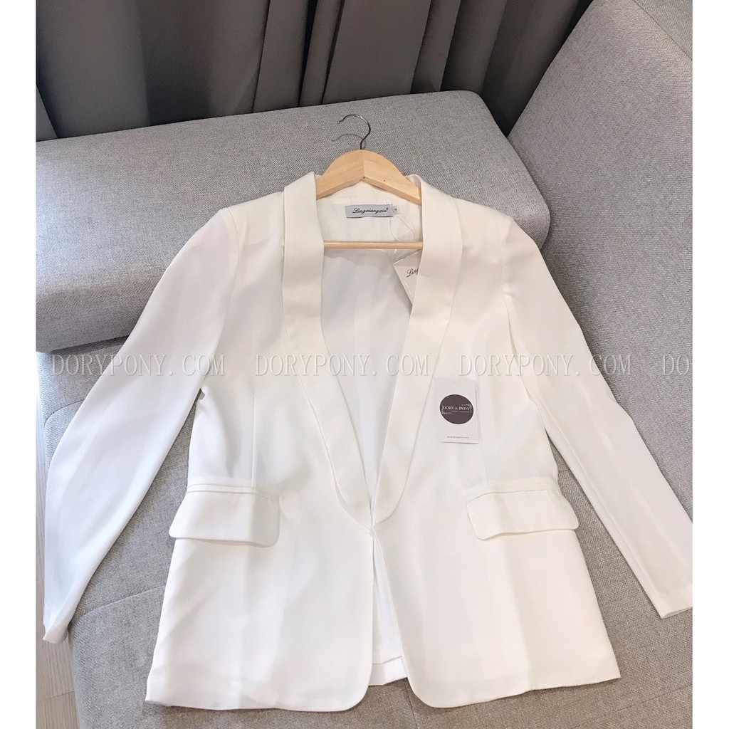 Áo Khoác BLAZER LỤA TRẮNG DORYPONY SOMI TREND SUIT – AK072 (Chất LỤA cao cấp) - Có ảnh thực tế - Mẫu mới 2021