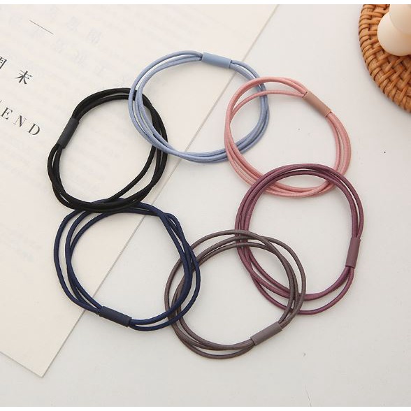 Dây buộc tóc trơn 3 lớp phụ kiện thời trang Hàn quốc xinh xắn mã DBT002