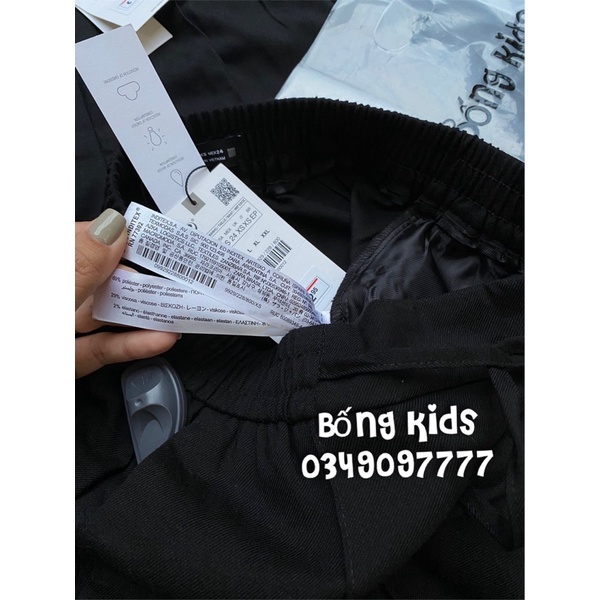 Quần Vải Nữ Li Giữa Lưng Chun Đen ZR