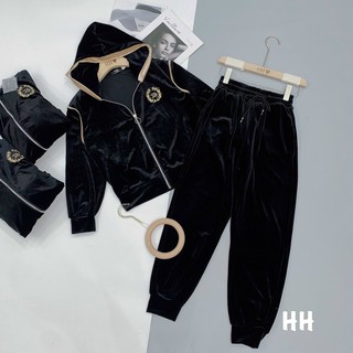 Bộ thể thao nhung thêu tag bông lúa