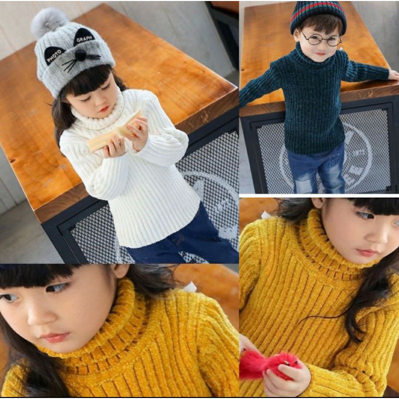 Áo len cổ lọ len tuyết bé trai bé gái