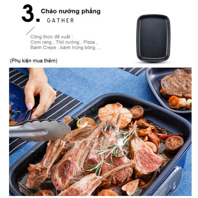 Bộ nồi lẩu nướng cao cấp đa năng thương hiệu Morphy Richards MR9088 - Công suất 1400W - Hàng Chính Hãng