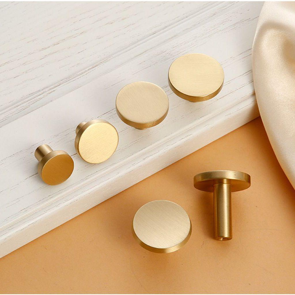 DARON Tay Nắm Cửa Tủ Hình Nón Bằng Đồng Thau Màu Vàng