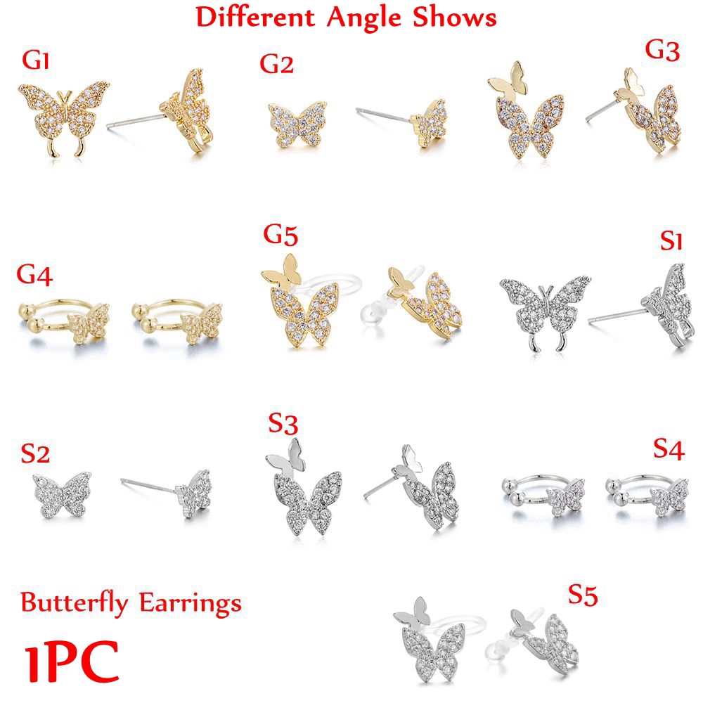 Hoa Tai Hình Bướm Đính Đá Lấp Lánh