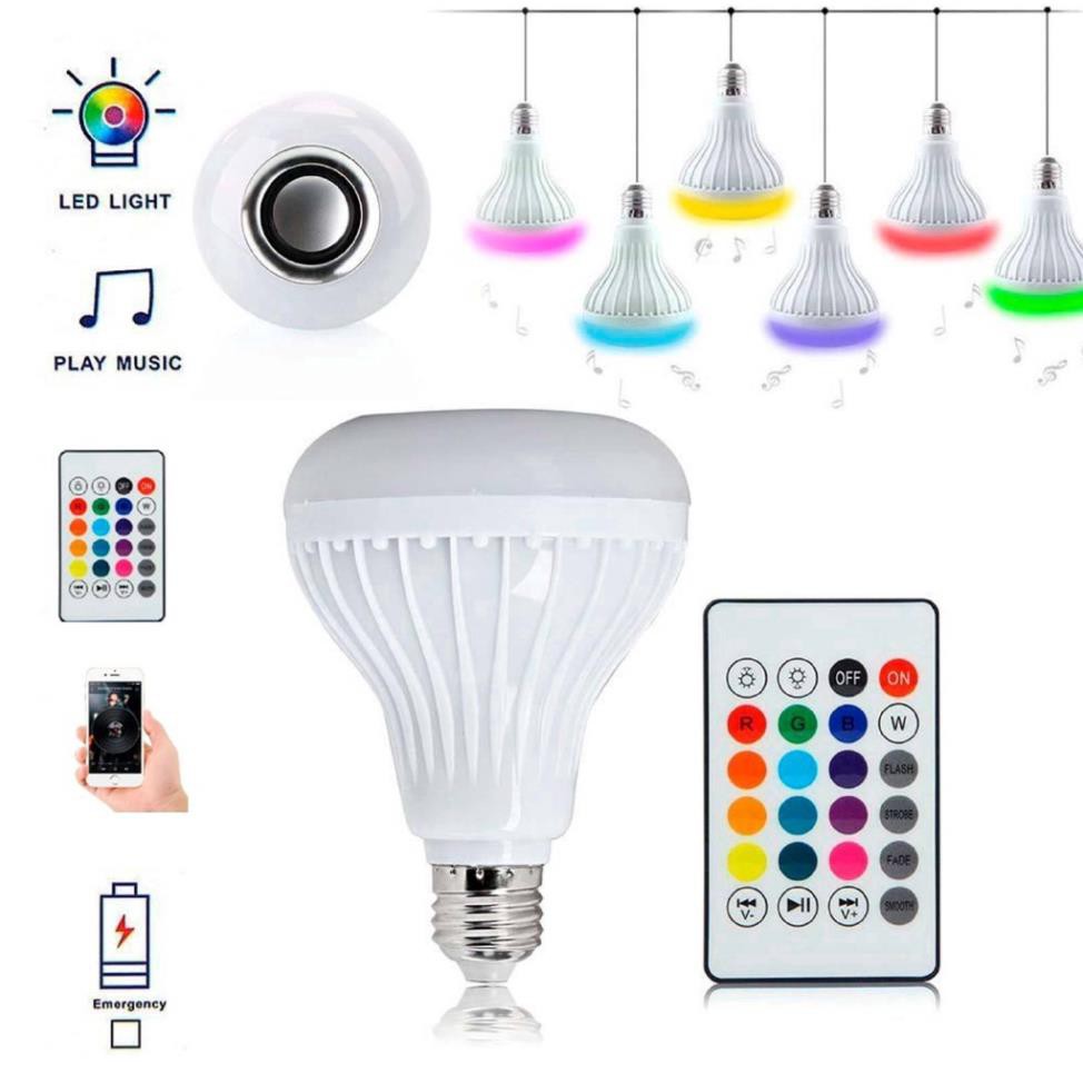 Đèn Ngủ RGB E27 Có Tích Hợp Loa Bluetooth Không Dây