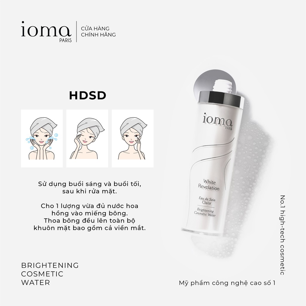 Nước hoa hồng Ioma Paris Brightening cosmetic Water - 140 ml