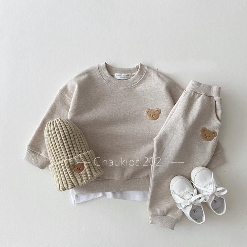 bộ cotton zip hàn cho bé diện thu 8-20KG