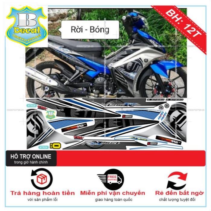 ( Quí khách vui lòng mang ra tiệm cho thợ dán ) Tem EX 2011 LC BẠC XANH ĐEN [Bi Decal]