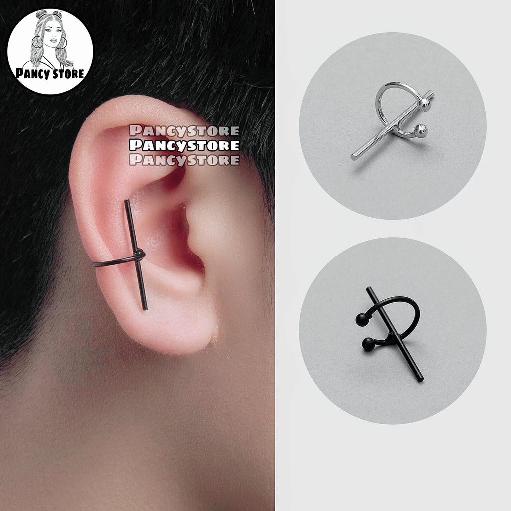 kẹp tai Unisex thanh thẳng không cần xỏ lỗ