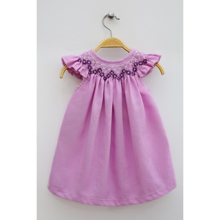 Đầm smock tím