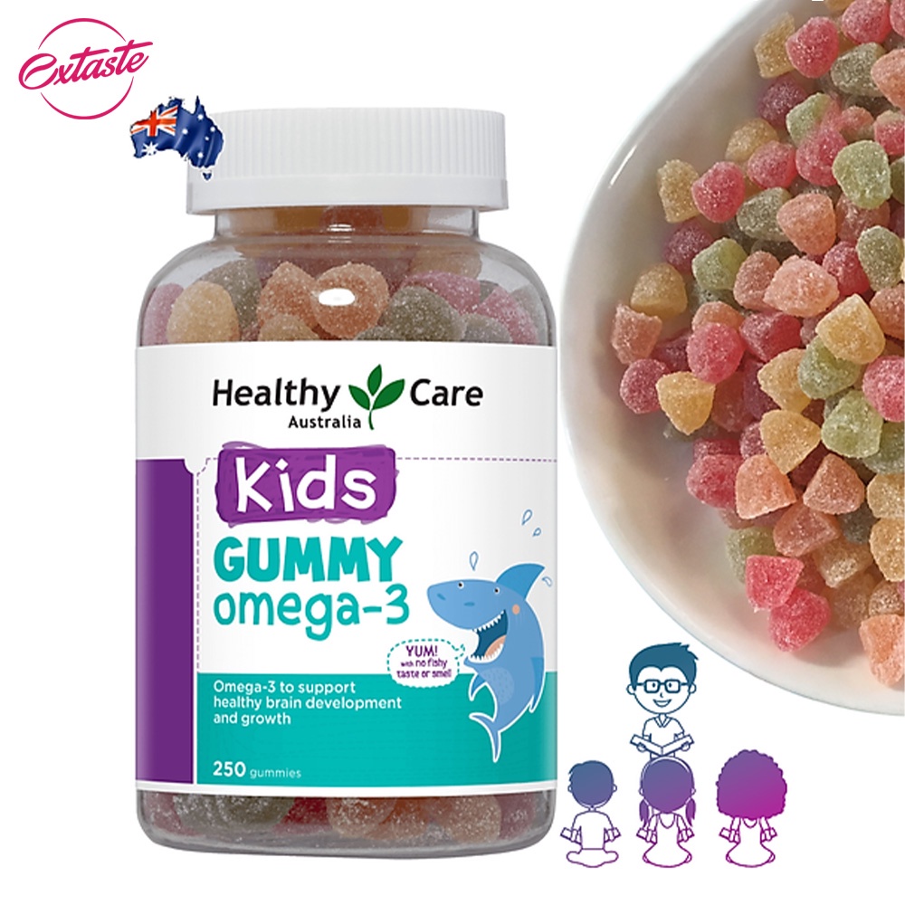 Kẹo dẻo bổ mắt Healthy Care Kids Gummy Omega 3 phát triển trí não cho trẻ từ 2 tuổi 250 viên