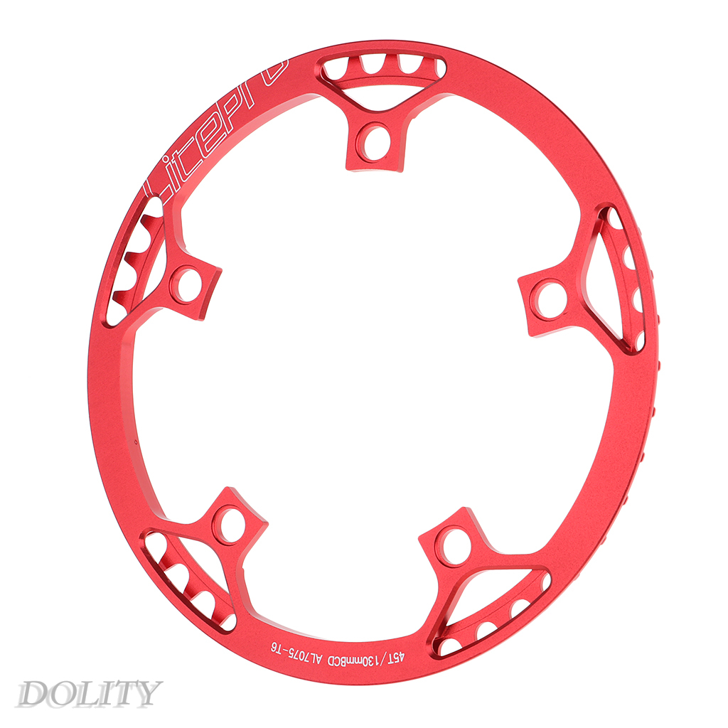 [DOLITY]45T 47T 53T 56T 58T Chainring 130 BCD Single Speed Chain Ring Red 45T