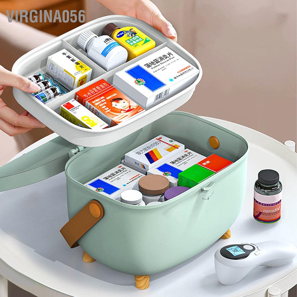 Có thể bán buôn Hộp lưu trữ thuốc bằng nhựa Hình bầu dục hai lớp Nhiều lưới Công suất lớn y tế tổ chức cho ký túc xá tại nhà Virgina056 Hàng giao ngay