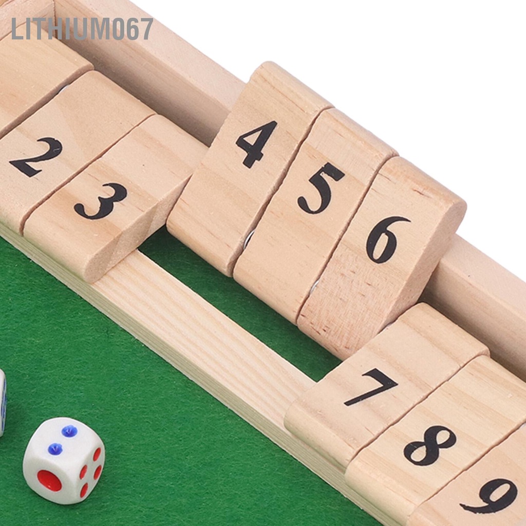 Lithium067 Trò chơi bảng xúc xắc bằng gỗ Tiệc di động 9 số Lật gạch trò Đồ cho quán bar KTV Tụ tập bạn bè