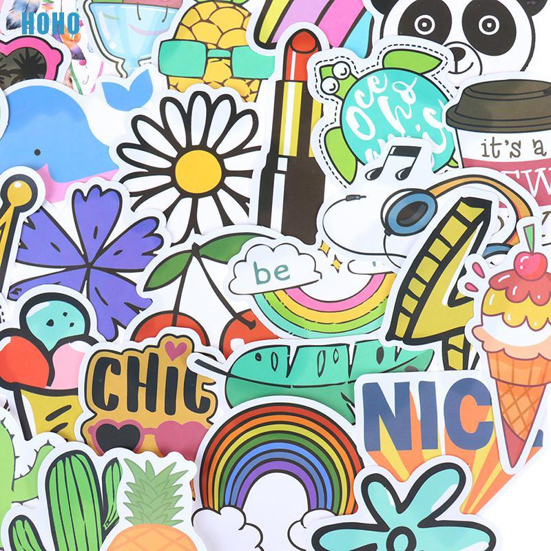 Set 50 Miếng Dán Họa Tiết Hoạt Hình Trang Trí Đa Năng Chất Lượng Cao