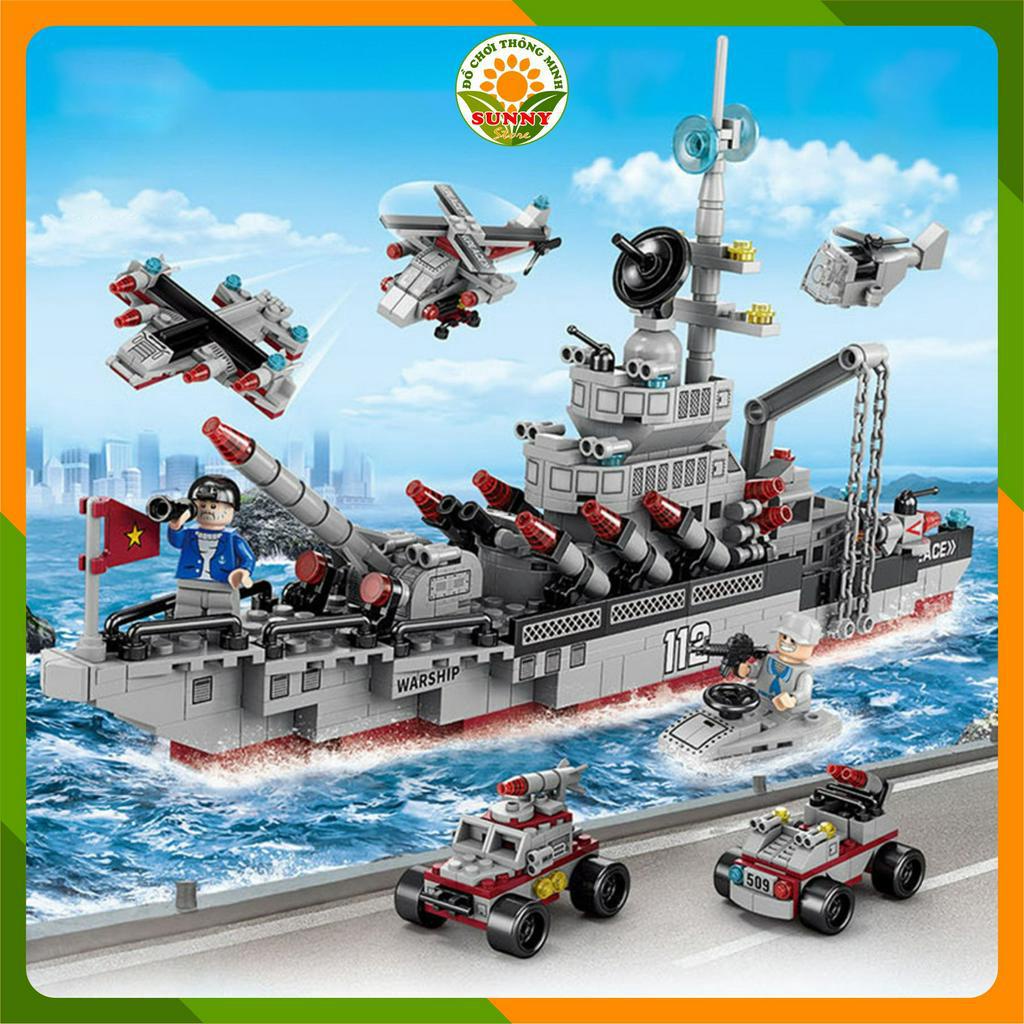 Đồ chơi lắp ghép mô hình 3D Tàu chiến hải quân - Hai biến thể  - Kích thước: 32-45cm - 540-1000pcs - Bé Trai - Sunny