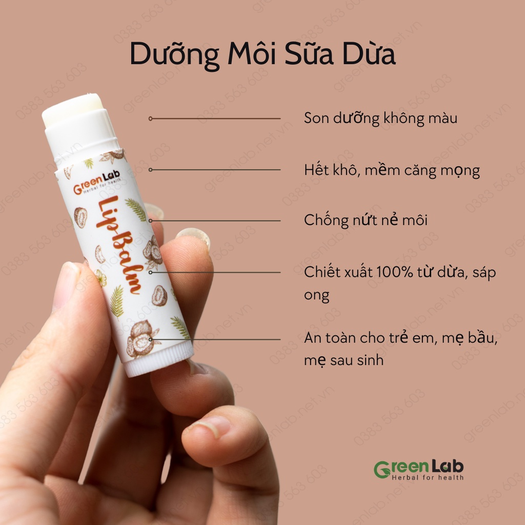 Son Dưỡng Môi GreenLab Môi Mềm Mại Giảm Thâm Môi 4g