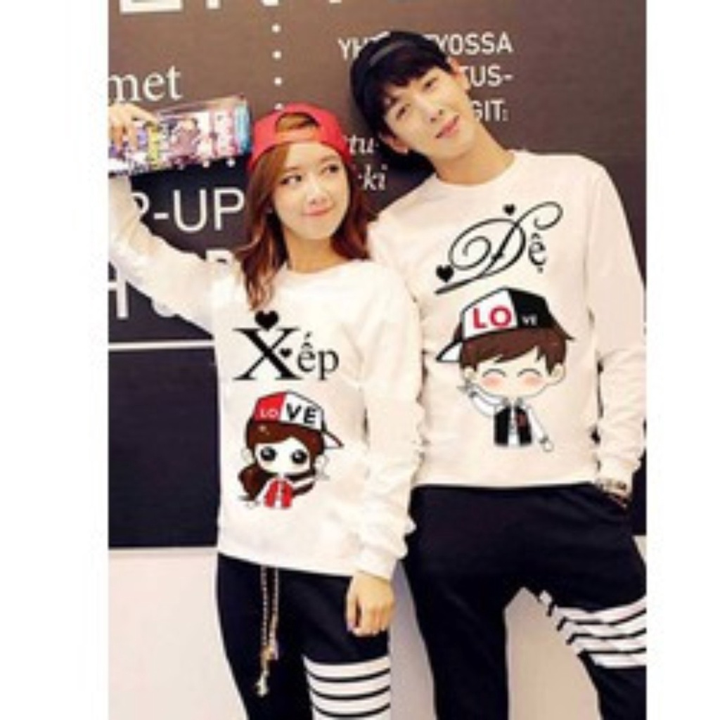 [SĨ] Áo Sweater đôi nam nữ Xếp-Đệ chất xịn loại 1