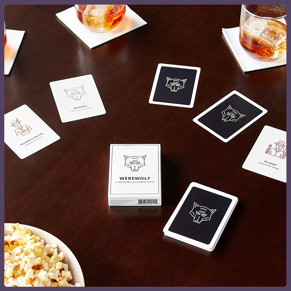 Werewolf: A Party Game Bộ thẻ bài trò chơi Ma sói nhập vai ẩn danh suy luận siêu hot màu đen trắng