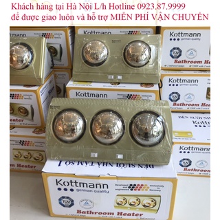 Đèn sưởi nhà tắm 2 bóng /3 bóng sưởi ấm nhanh, điều chỉnh từng bóng tiện lợi l Bảo hành 12 tháng