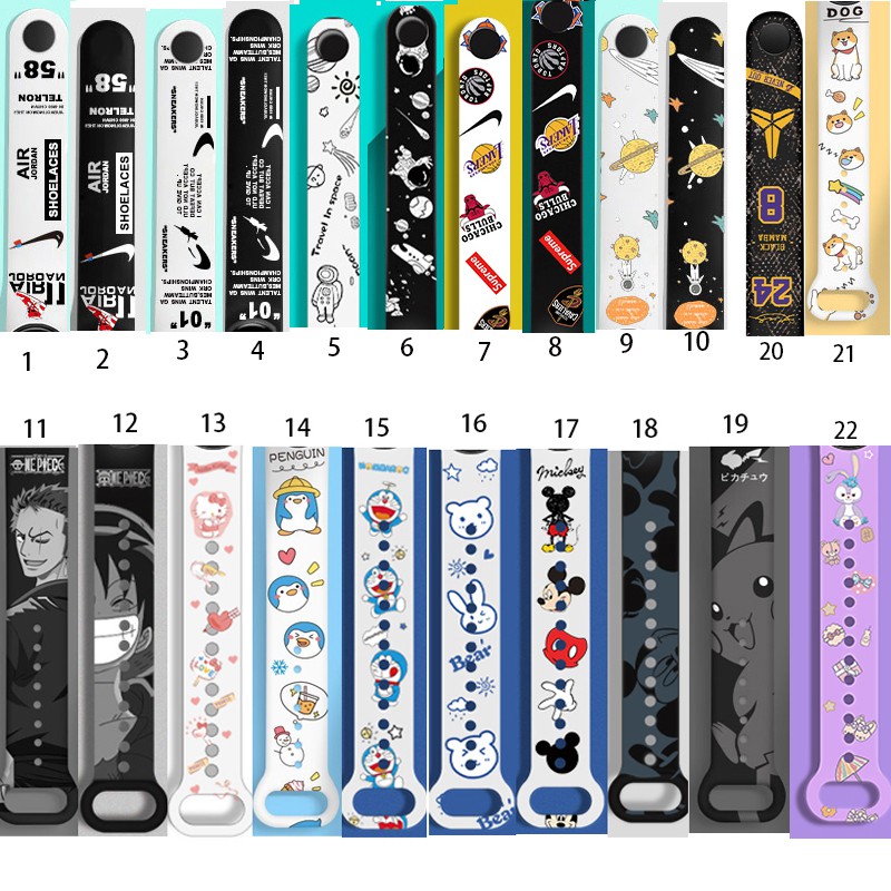 Dây đeo silicon họa tiết rằn ri cho đồng hồ Xiaomi Mi band 3 4 5 6 7 Miband 3 4 5 6 7