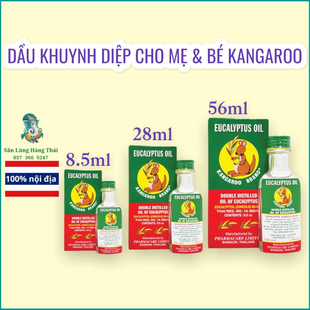 Dầu Khuynh Diệp Bạch Đàn Thiên Nhiên 100% Kangaroo Thái Lan