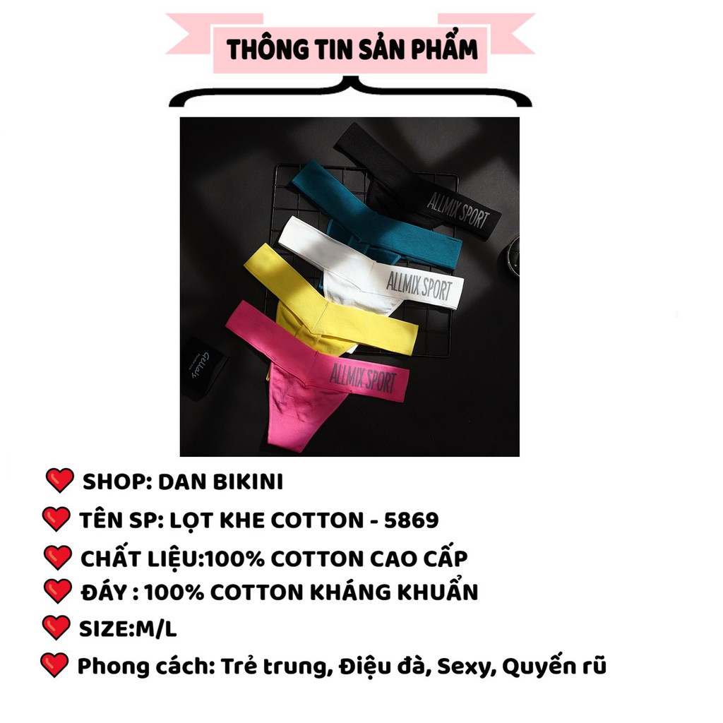 Quần Lót Lọt Khe - Quần Lót Cotton Lọt Khe cạp chữ V phối chữ ALLMIX SPORT cá tính mã 5869