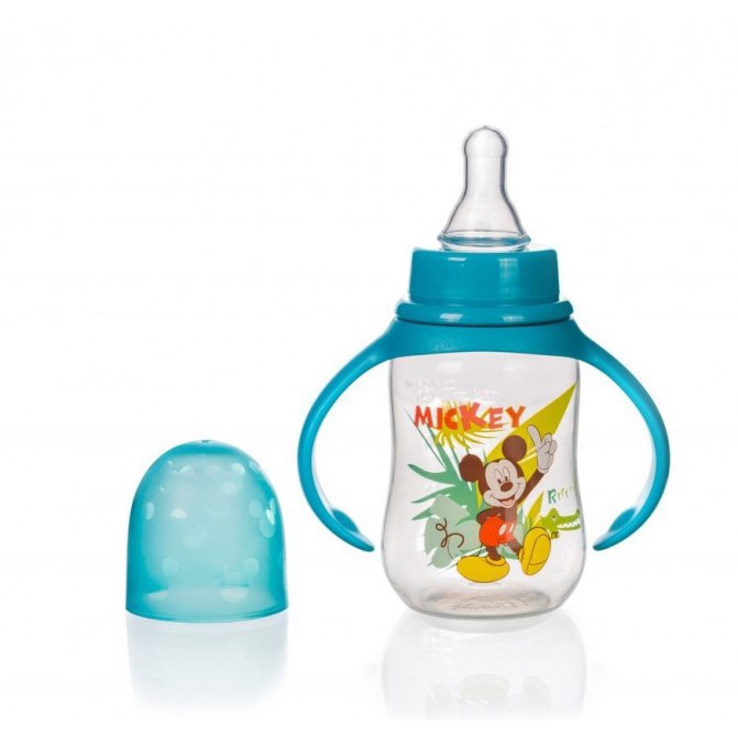 BÌNH SỮA CỔ HẸP CÓ TAY CẦM 125ml DISNEY BABY