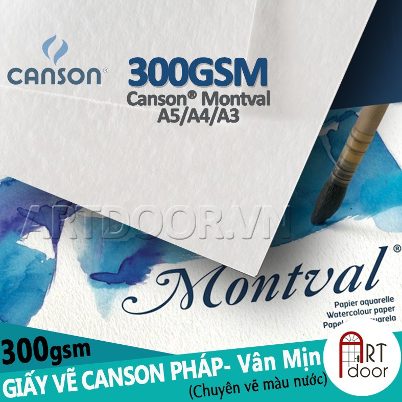 [Mã LIFE10K1504 giảm 10K đơn 20K] [ARTDOOR] Giấy vẽ Màu nước CANSON MONTVAL 300gsm (Smooth)