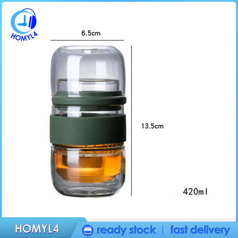 Bộ Ấm Trà Bằng Kính Di Động Tiện Dụng Cho Gia Đình / Văn Phòng