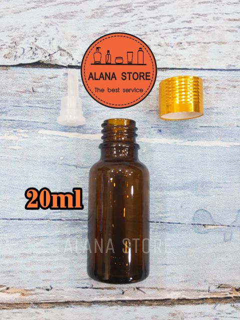 Chai tinh dầu thủy tinh nâu 20ml