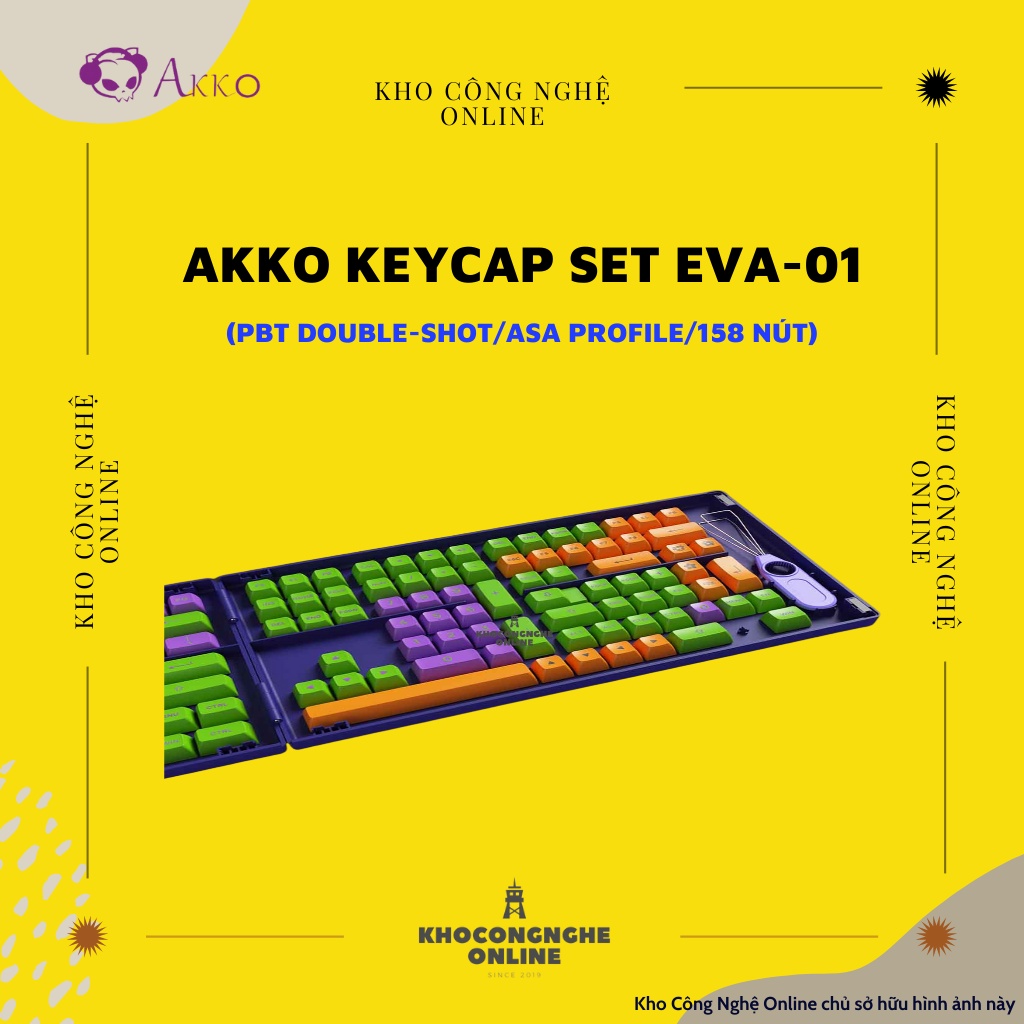 Bộ Keycap AKKO EVA-01 (Chất liệu PBT Double-Shot/ASA profile/158 nút)