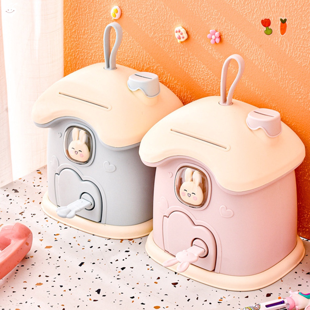 Ống Heo Tiết Kiệm Hình Ngôi Nhà Dễ Thương Có Khóa