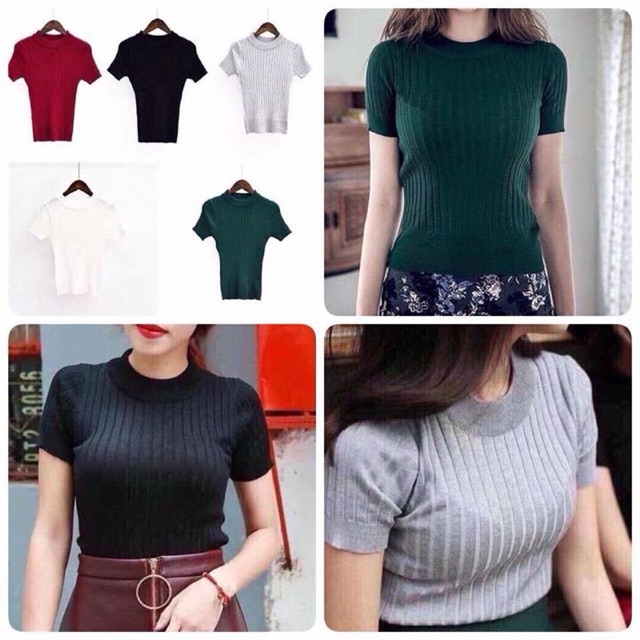 Áo len đũa cộc tay