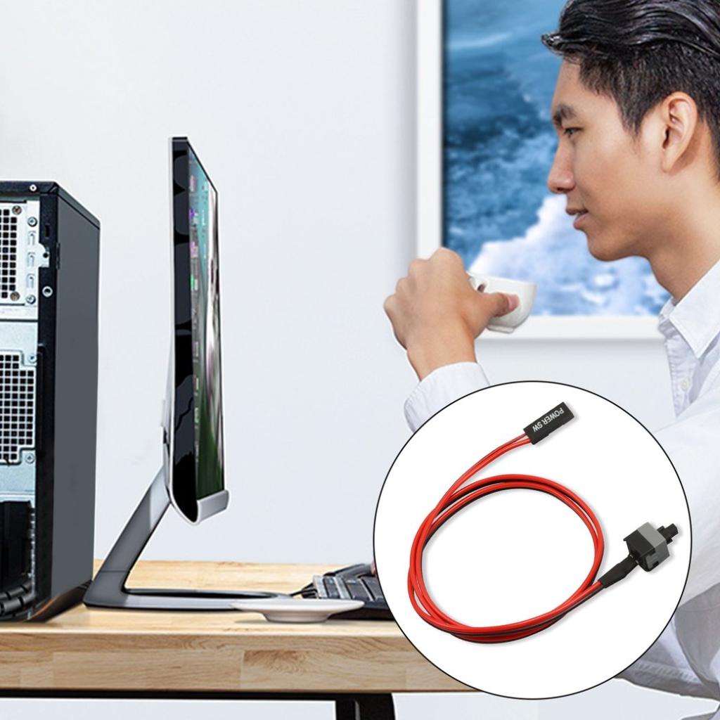Nút bật / tắt dây nguồn PC SW 2 chân Công tắc khởi động lại dây máy tính ATX