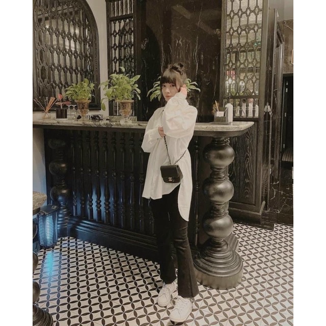 2443 Quần Jean Jeans Loe Cắt Gấu Tag Hồng Fanegu Siêu Xinh