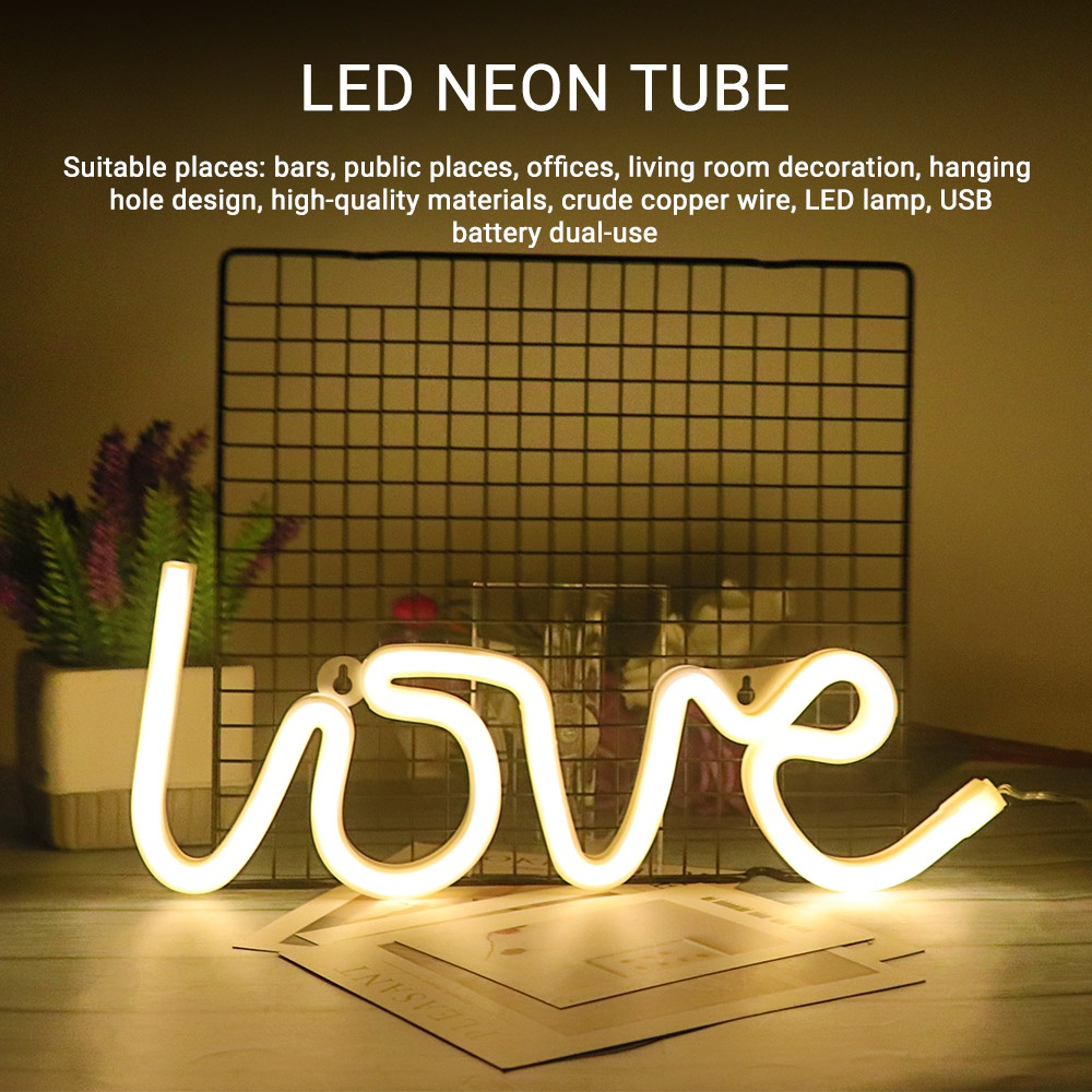 Đèn LED sáng tạo Dấu hiệu Neon Ánh sáng TÌNH YÊU Hình dạng Đèn trang trí cho tiệc cưới Ngày lễ tình nhân Món quà kỷ niệm Trang trí đèn đêm