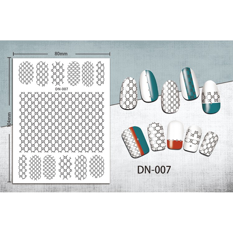 Miếng dán trang trí móng hình rắn gucci độc đáo